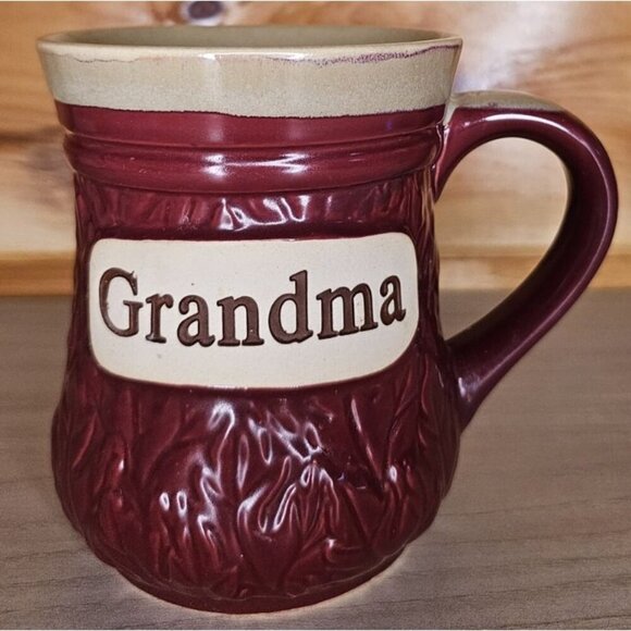 Cracker Barrel Grandma Embossed Coffee Tea Mug Cup 16 Oz Large Tan & Red - Picture 11 of 12